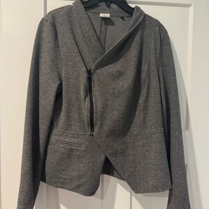 CAbi Charcoal Asymmetrical Blazer